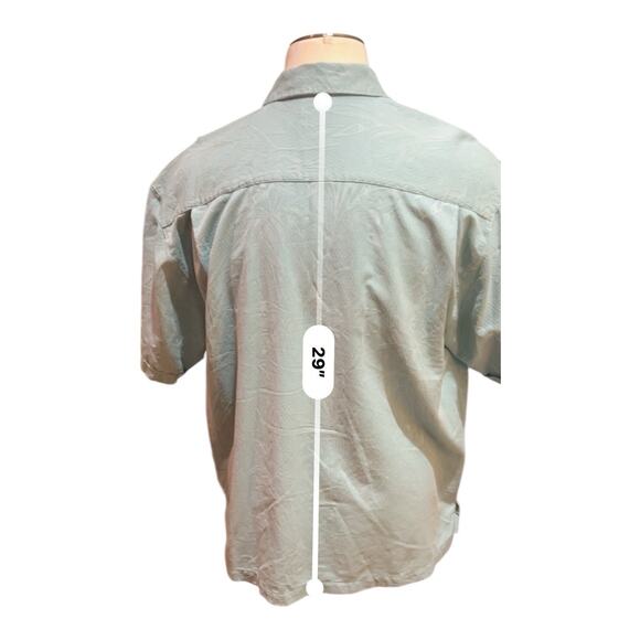 Jamaica Jaxx Blue Embossed 100% Silk Hawaiian Shirt Size XXL Aloha - Picture 5 of 12